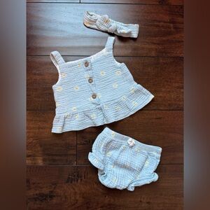 Emily and Oliver Baby Girl Muslin Outfit Set 12M